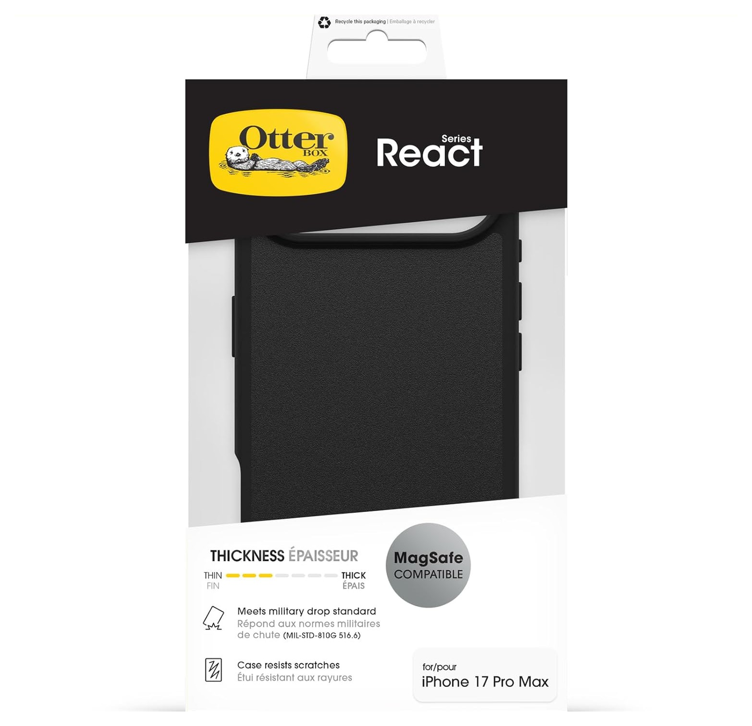 OtterBox React MagSafe Apple iPhone Air Hoesje Back Cover Zwart afbeelding 5
