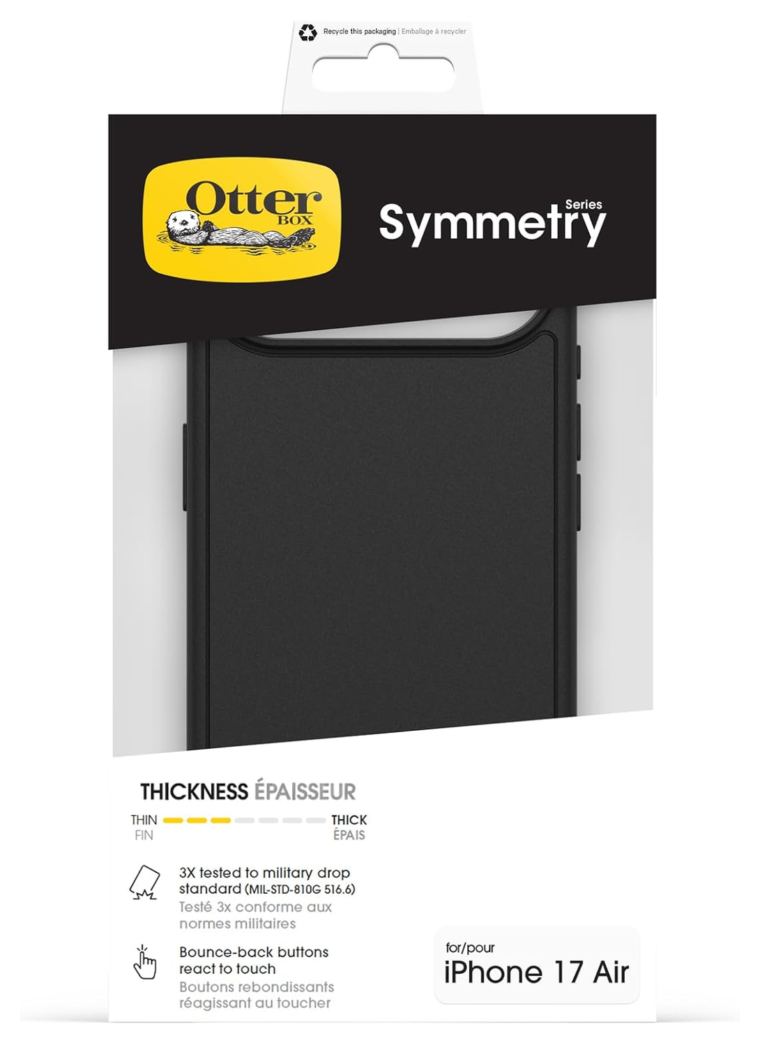 OtterBox Symmetry MagSafe iPhone Air Hoesje Back Cover Zwart afbeelding 5