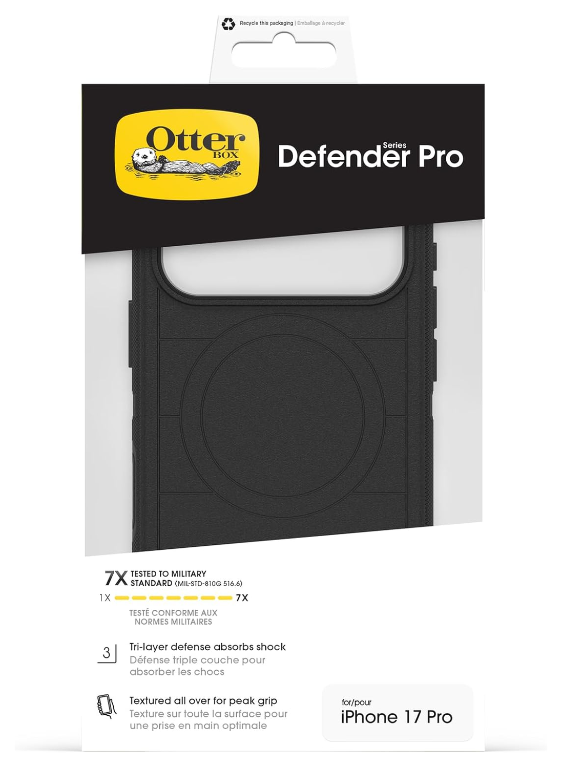 OtterBox Defender Pro MagSafe iPhone 17 Pro Hoesje Back Cover Zwart afbeelding 6