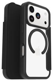 OtterBox React Folio iPhone 17 Pro Hoesje Book Case Transparant Zwart afbeelding