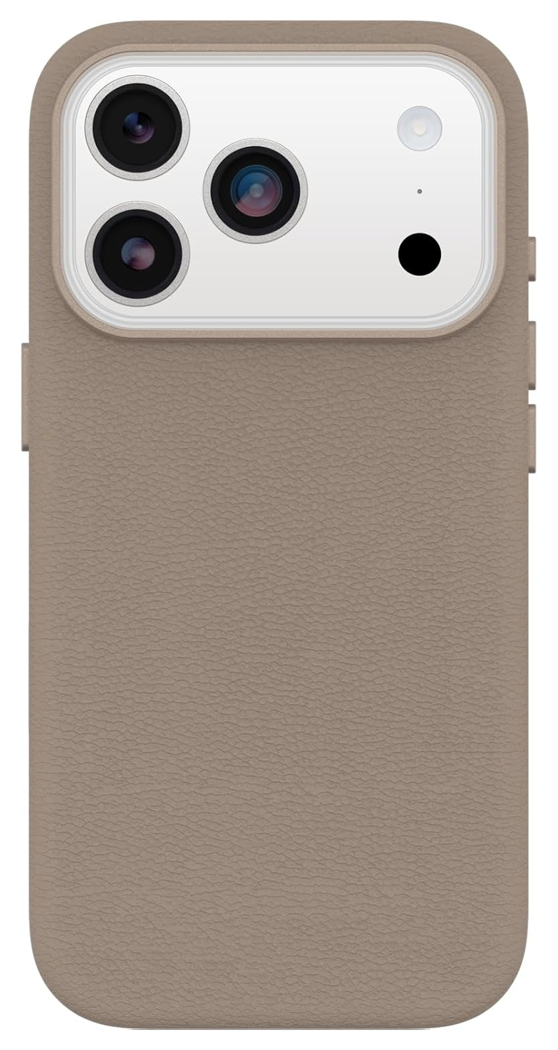 OtterBox Symmetry Cactus Leer MagSafe iPhone 17 Pro Hoesje Grijs afbeelding 2