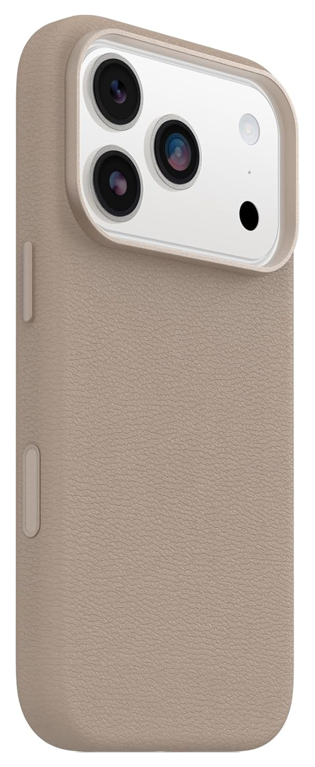 OtterBox Symmetry Cactus Leer MagSafe iPhone 17 Pro Hoesje Grijs afbeelding 4