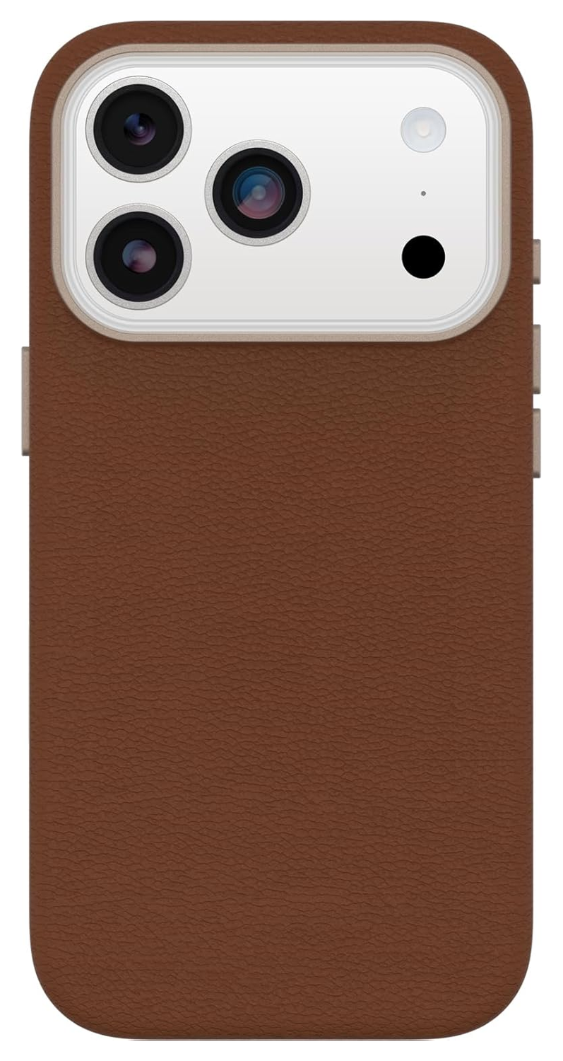 OtterBox Symmetry Cactus Leer MagSafe iPhone 17 Pro Hoesje Bruin afbeelding 2