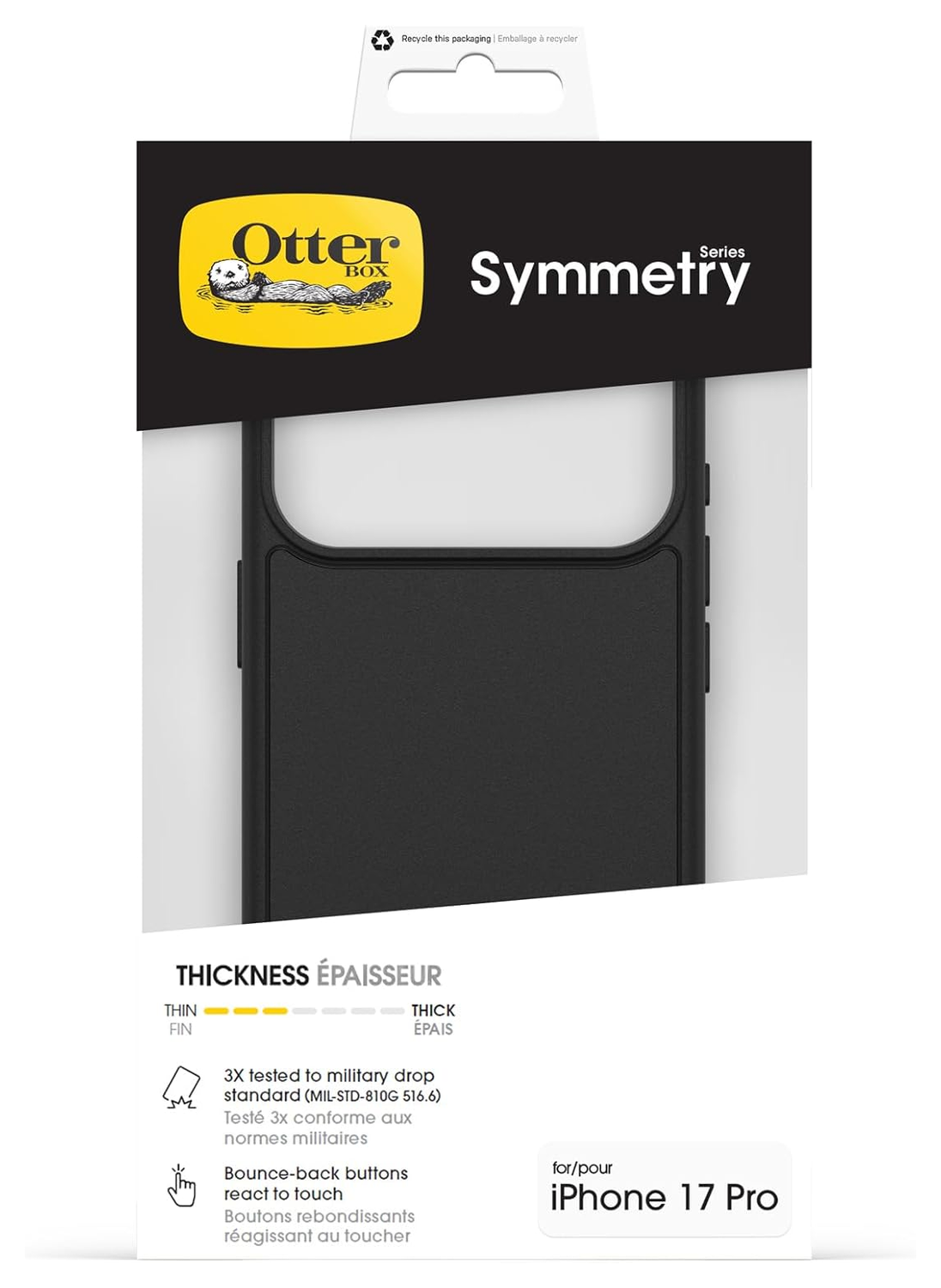 OtterBox Symmetry MagSafe iPhone 17 Pro Hoesje Back Cover Zwart afbeelding 5