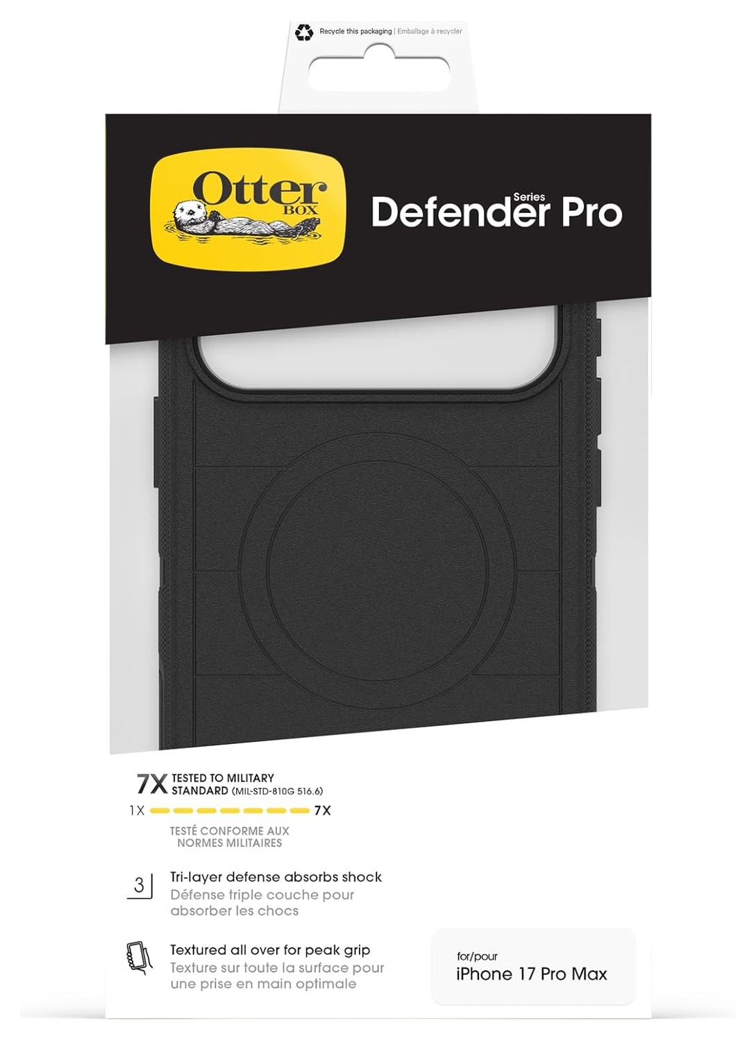 OtterBox Defender Pro MagSafe iPhone 17 Pro Max Hoesje Back Cover Zwart afbeelding 6