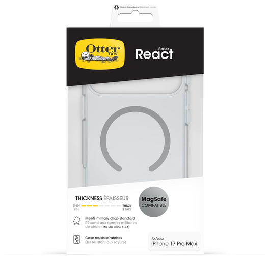 OtterBox React MagSafe Apple iPhone 17 Pro Max Hoesje Transparant afbeelding 5