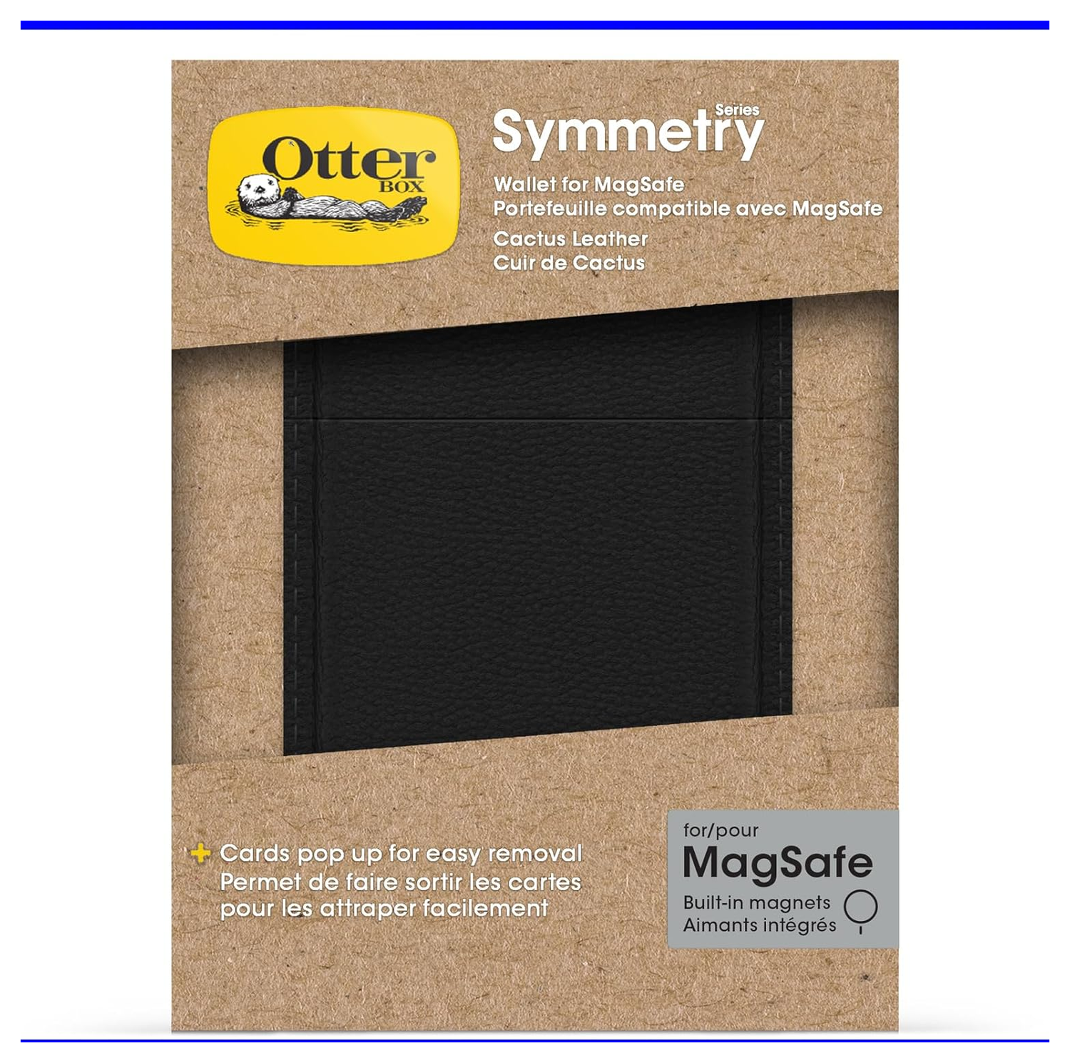 OtterBox Symmetry Cactus Leather MagSafe Wallet Magnetische Kaarthouder Zwart afbeelding 6