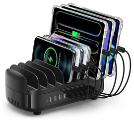 Orico USB-A Oplaad Station met 10 Poorten 120W met Smart Detect Zwart afbeelding