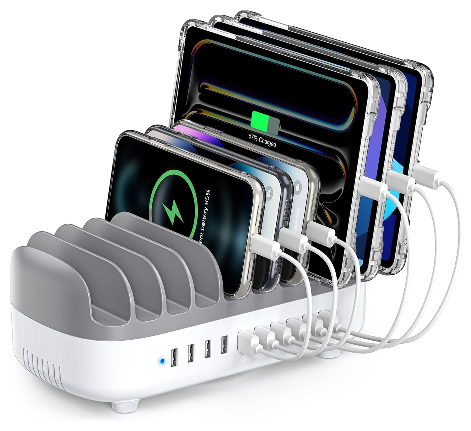 Orico USB-A Oplaad Station met 10 Poorten 120W met Smart Detect Wit afbeelding 1