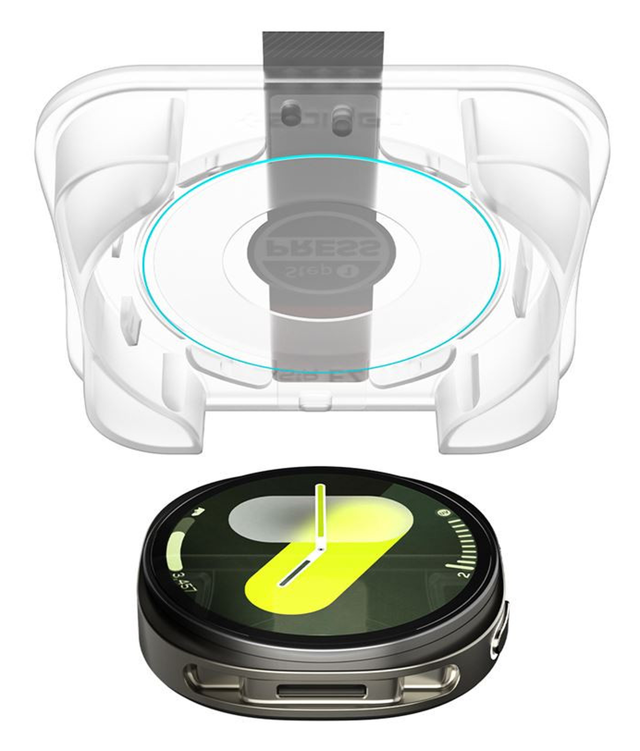 Spigen EZ Fit GLAS.tR Samsung Galaxy Watch 8 44MM Screen Protector 2-Pack afbeelding 11
