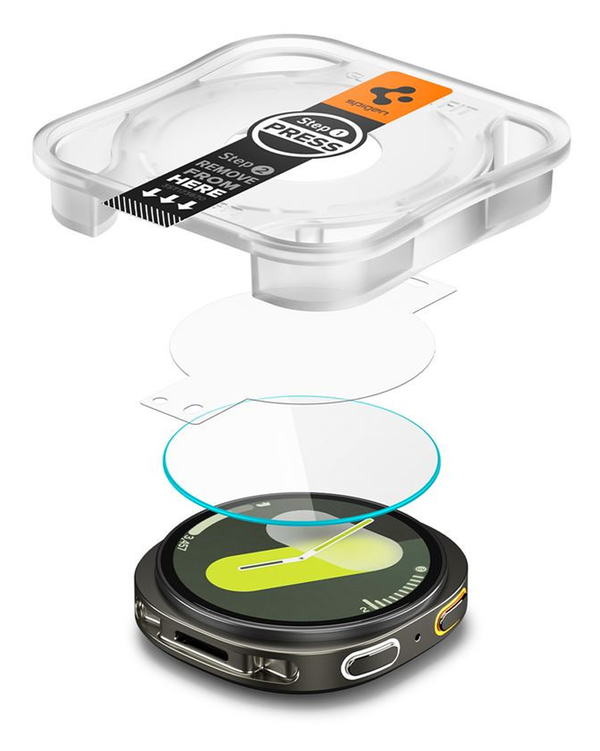 Spigen EZ Fit GLAS.tR Samsung Galaxy Watch 8 44MM Screen Protector 2-Pack afbeelding 2