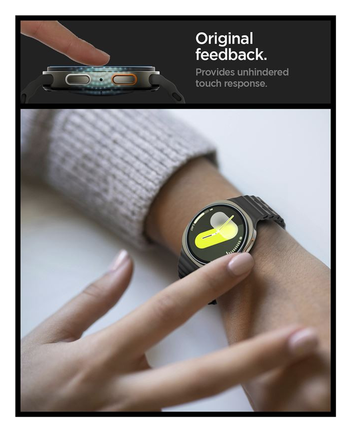Spigen EZ Fit GLAS.tR Samsung Galaxy Watch 8 44MM Screen Protector 2-Pack afbeelding 5