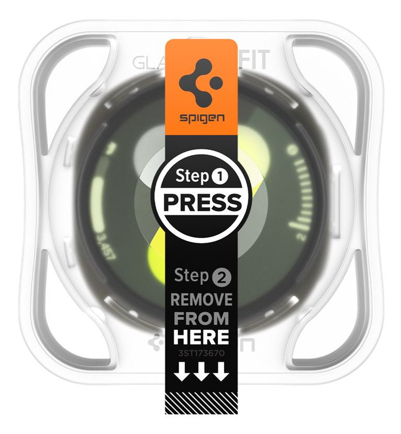 Spigen EZ Fit GLAS.tR Samsung Galaxy Watch 8 44MM Screen Protector 2-Pack afbeelding 9