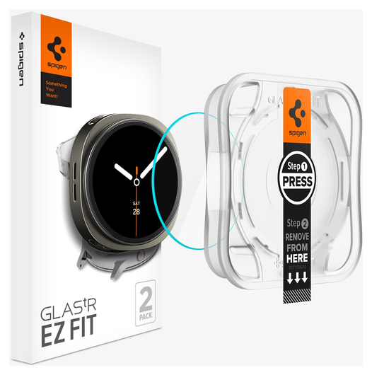 Spigen EZ Fit GLAS.tR Samsung Galaxy Watch 8 44MM Screen Protector 2-Pack afbeelding 1