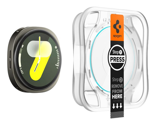 Spigen EZ Fit GLAS.tR Samsung Galaxy Watch 8 44MM Screen Protector 2-Pack afbeelding 10