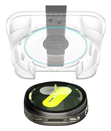 Spigen EZ Fit GLAS.tR Samsung Galaxy Watch 8 44MM Screen Protector 2-Pack afbeelding 11