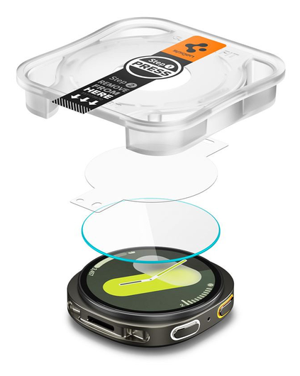 Spigen EZ Fit GLAS.tR Samsung Galaxy Watch 8 44MM Screen Protector 2-Pack afbeelding 2