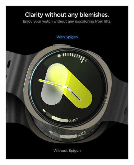 Spigen EZ Fit GLAS.tR Samsung Galaxy Watch 8 44MM Screen Protector 2-Pack afbeelding 4