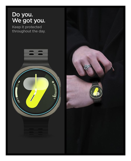 Spigen EZ Fit GLAS.tR Samsung Galaxy Watch 8 44MM Screen Protector 2-Pack afbeelding 6