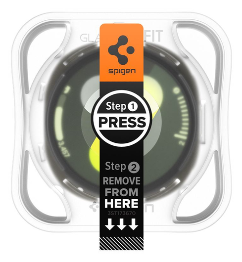 Spigen EZ Fit GLAS.tR Samsung Galaxy Watch 8 44MM Screen Protector 2-Pack afbeelding 9