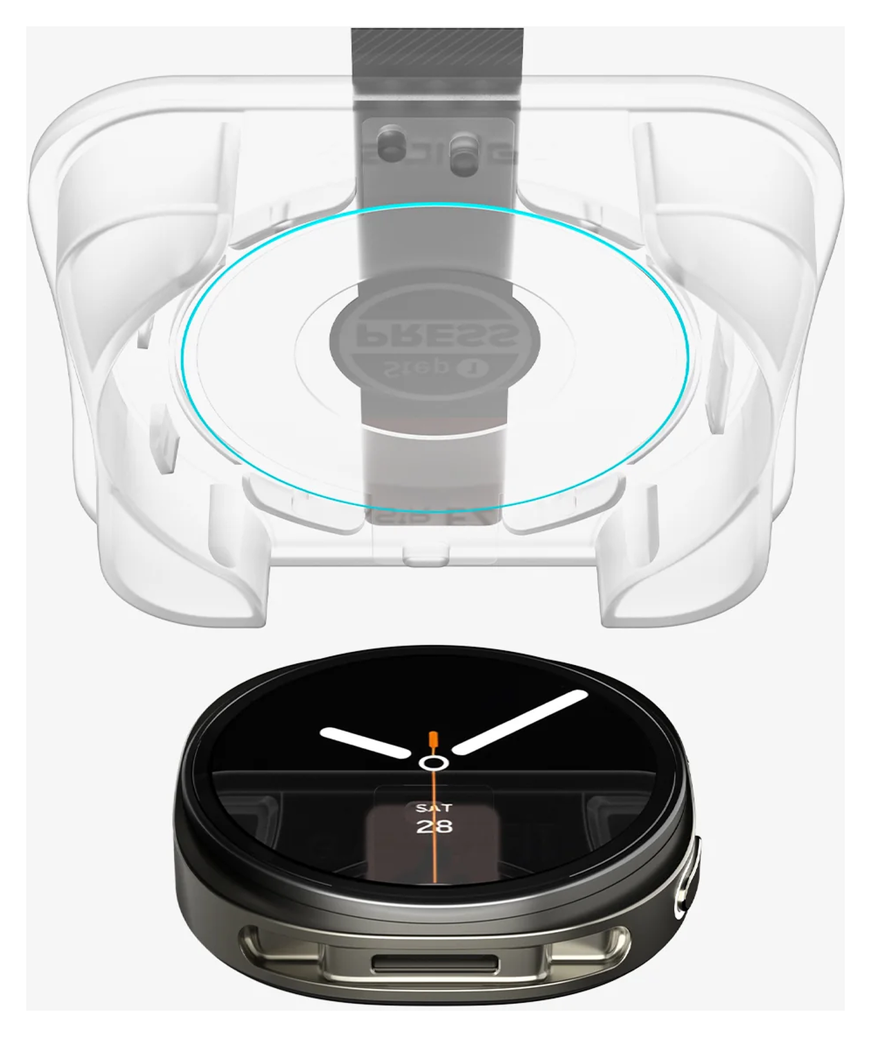 Spigen EZ Fit GLAS.tR Samsung Galaxy Watch 8 40MM Screen Protector 2-Pack afbeelding 4
