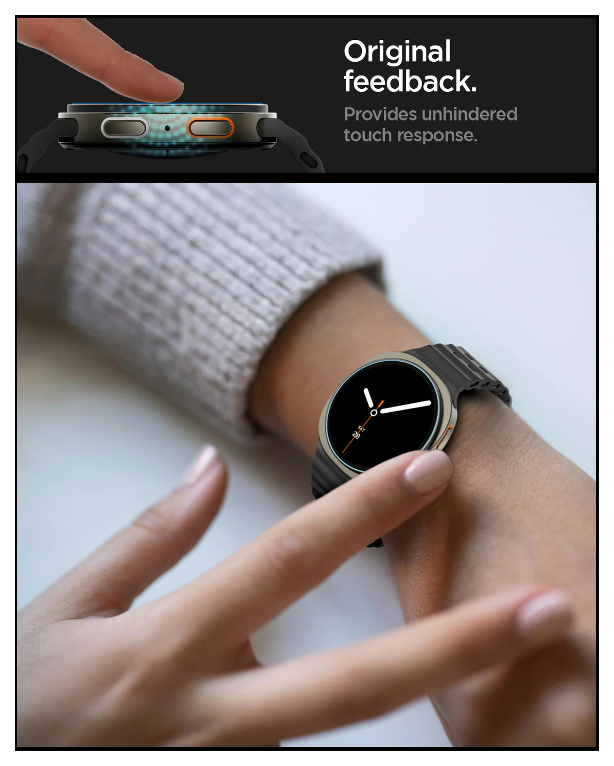 Spigen EZ Fit GLAS.tR Samsung Galaxy Watch 8 40MM Screen Protector 2-Pack afbeelding 9