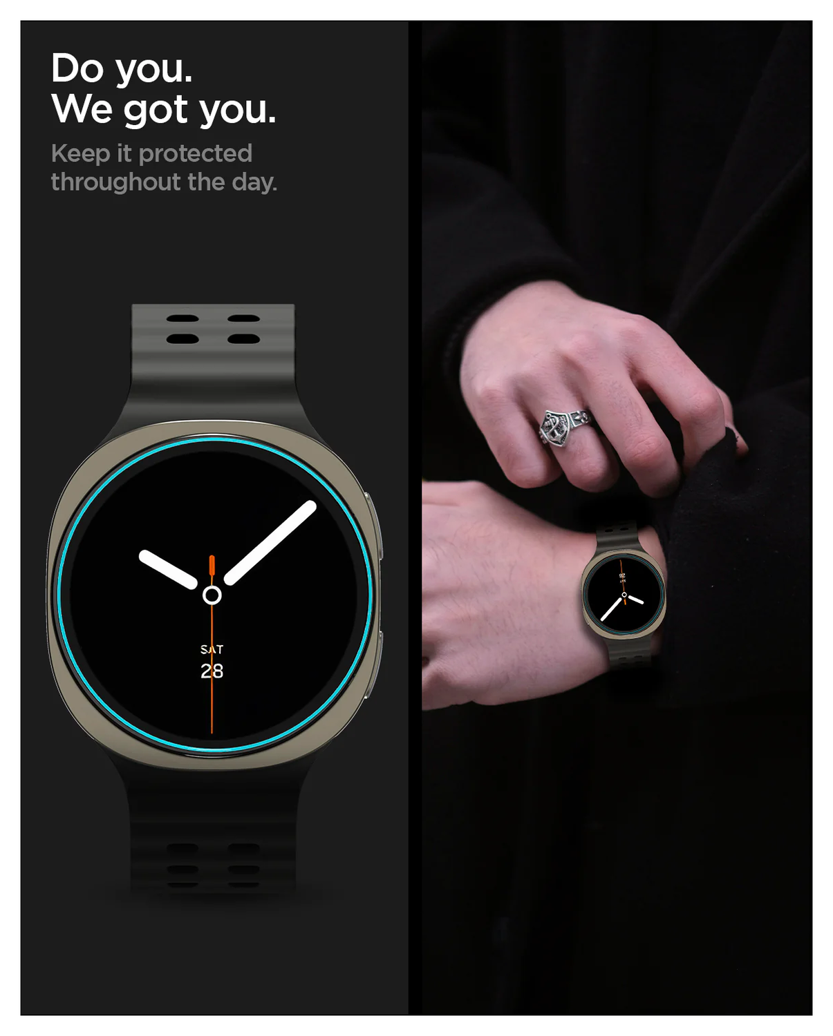 Spigen EZ Fit GLAS.tR Samsung Galaxy Watch 8 40MM Screen Protector 2-Pack afbeelding 12