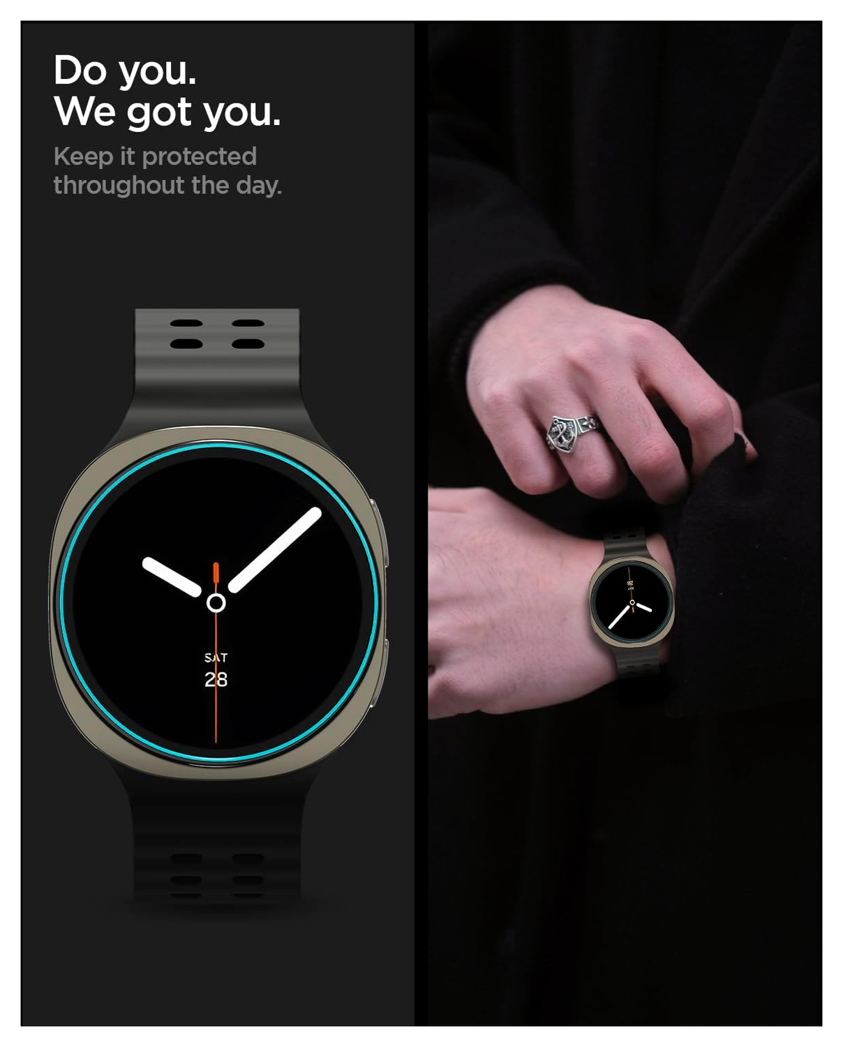 Spigen EZ Fit GLAS.tR Samsung Galaxy Watch 8 40MM Screen Protector 2-Pack afbeelding 4