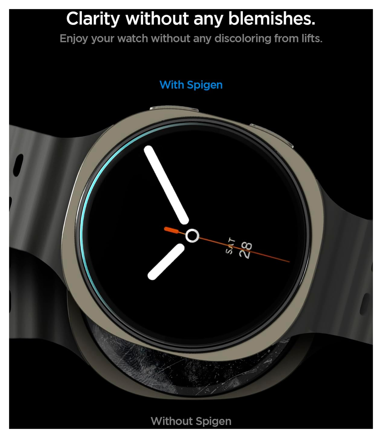 Spigen EZ Fit GLAS.tR Samsung Galaxy Watch 8 40MM Screen Protector 2-Pack afbeelding 7