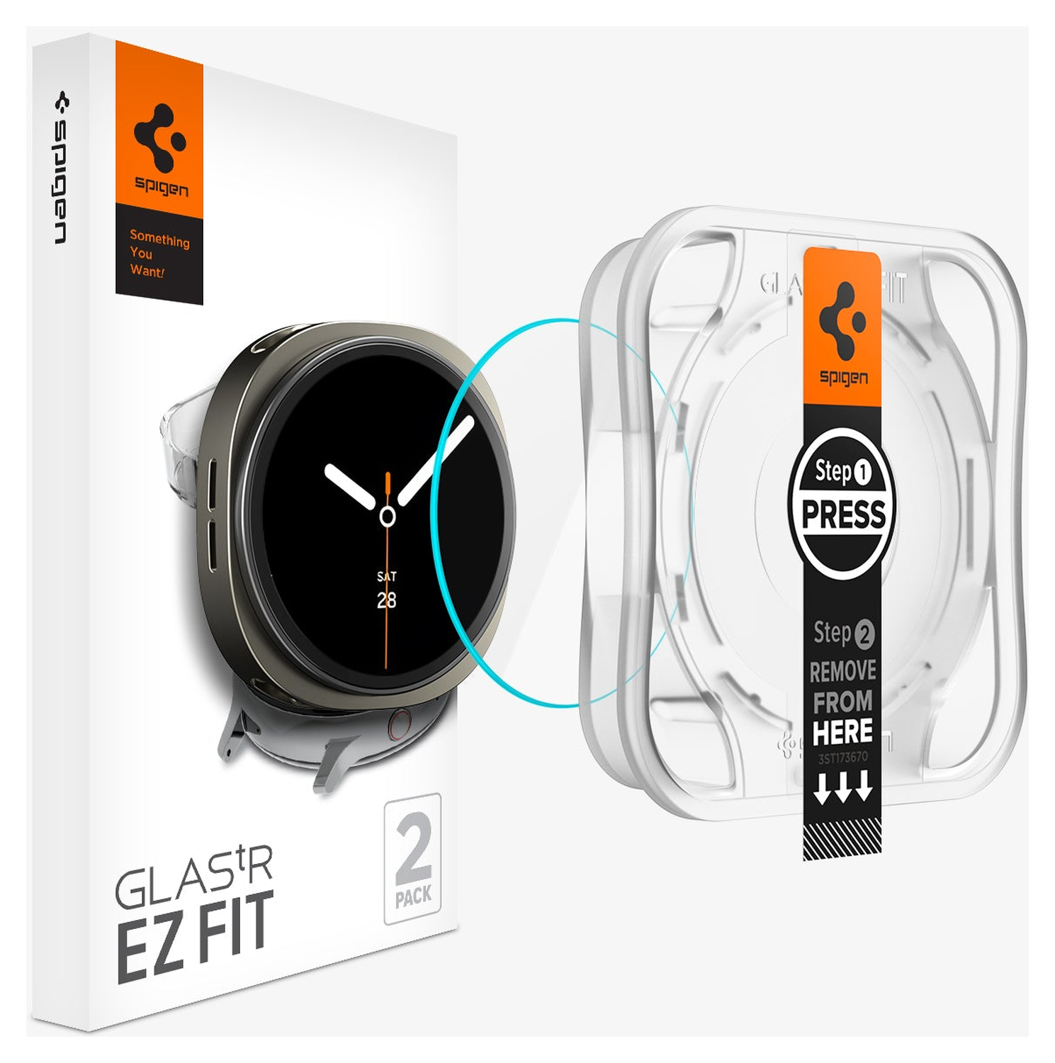 Spigen EZ Fit GLAS.tR Samsung Galaxy Watch 8 40MM Screen Protector 2-Pack afbeelding 1