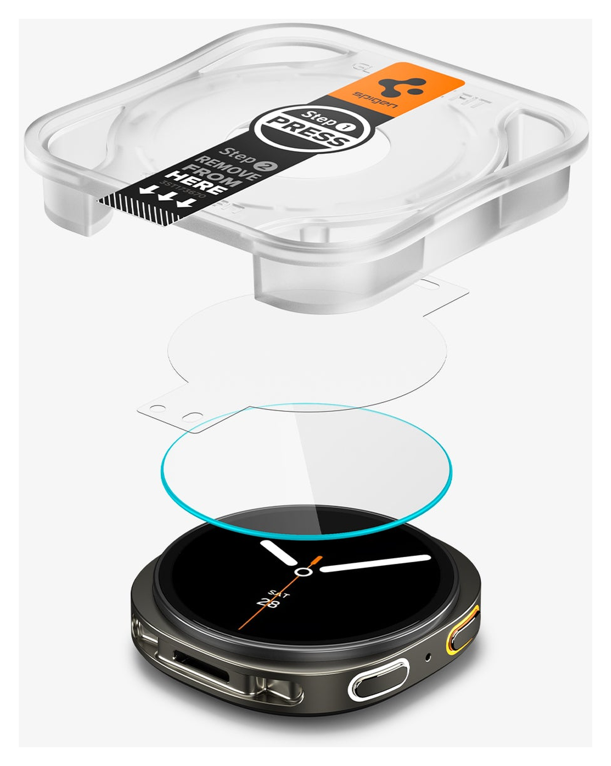 Spigen EZ Fit GLAS.tR Samsung Galaxy Watch 8 40MM Screen Protector 2-Pack afbeelding 2