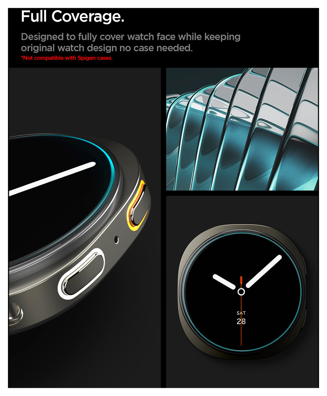 Spigen EZ Fit GLAS.tR Samsung Galaxy Watch 8 40MM Screen Protector 2-Pack afbeelding 3