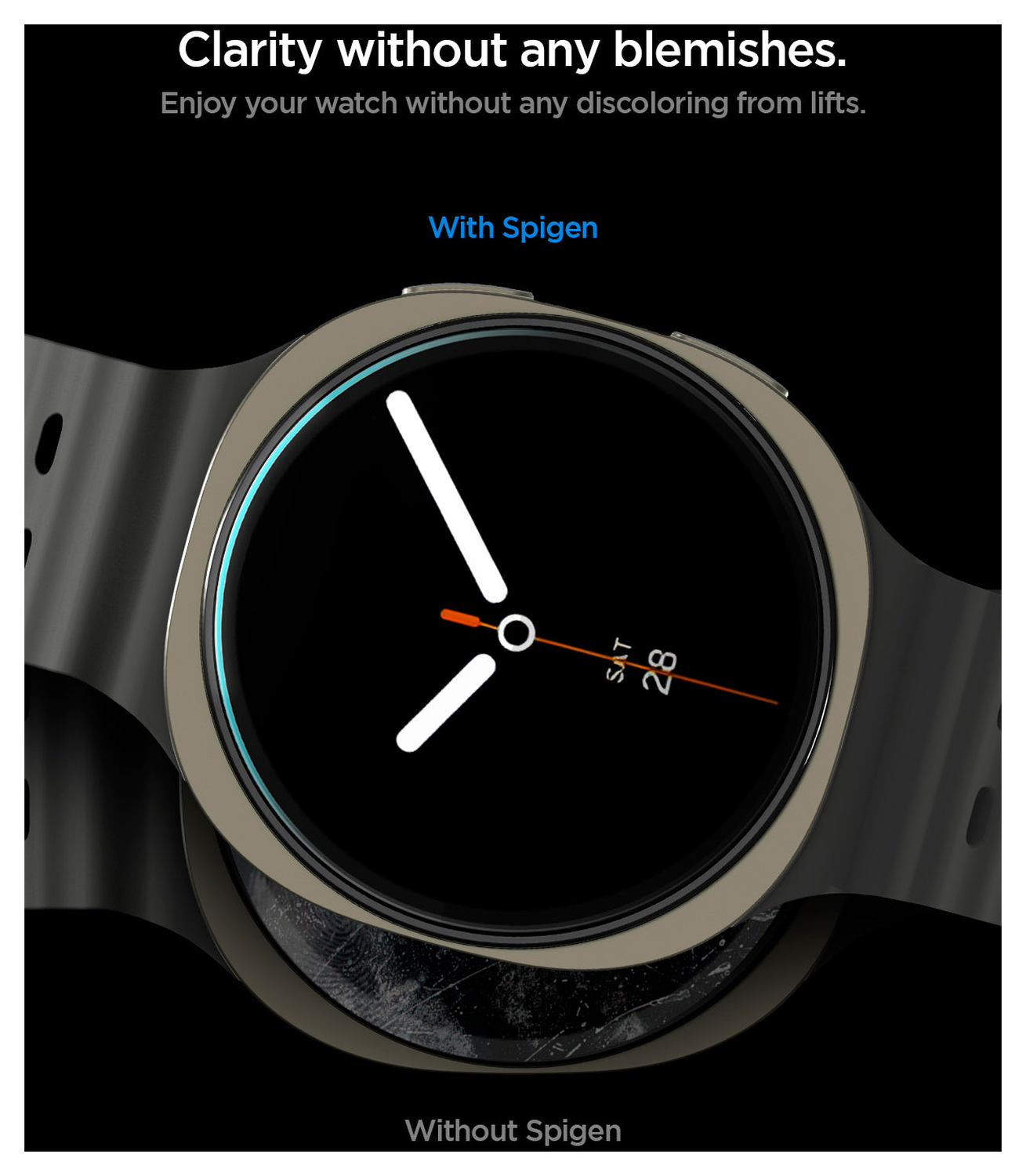 Spigen EZ Fit GLAS.tR Samsung Galaxy Watch 8 40MM Screen Protector 2-Pack afbeelding 5