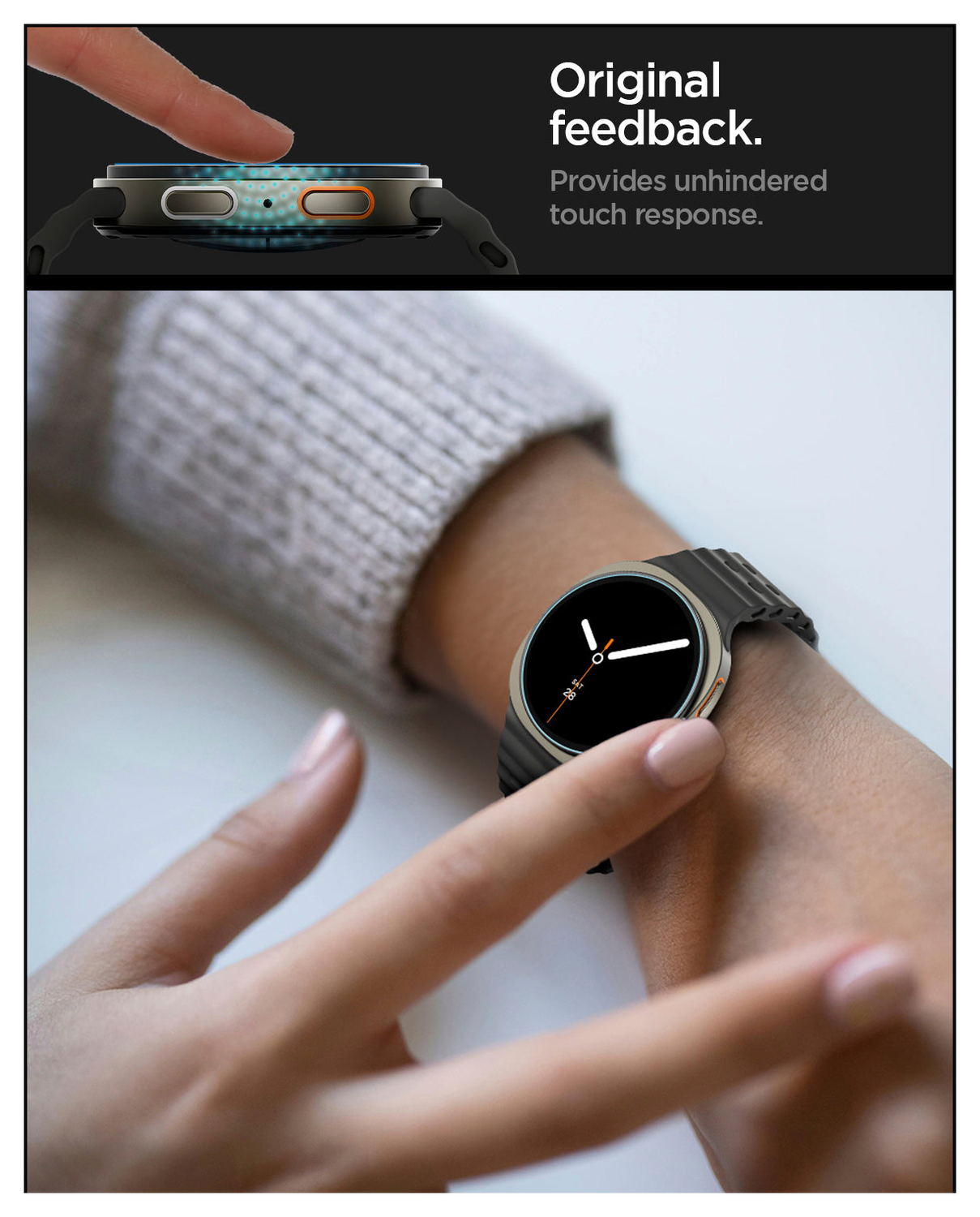 Spigen EZ Fit GLAS.tR Samsung Galaxy Watch 8 40MM Screen Protector 2-Pack afbeelding 6
