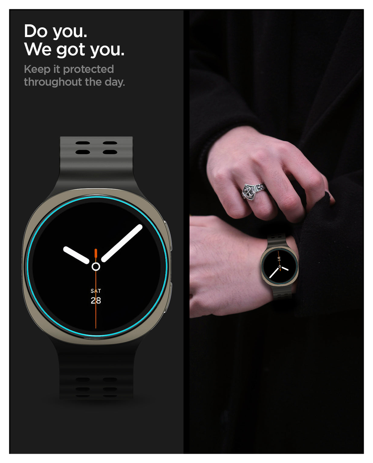 Spigen EZ Fit GLAS.tR Samsung Galaxy Watch 8 40MM Screen Protector 2-Pack afbeelding 7
