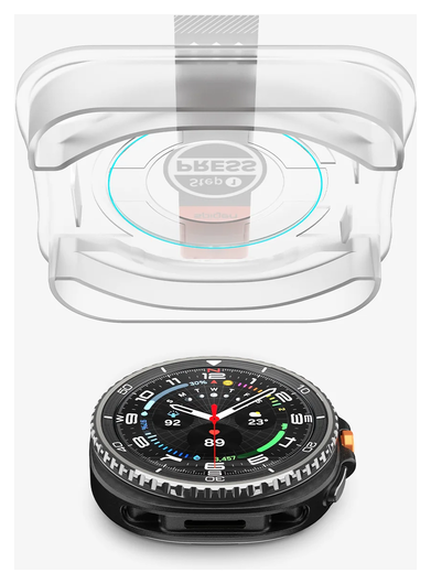 Spigen EZ Fit GLAS.tR Samsung Galaxy Watch 8 40MM Screen Protector 2-Pack afbeelding 8