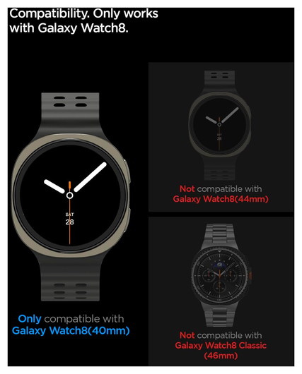 Spigen EZ Fit GLAS.tR Samsung Galaxy Watch 8 40MM Screen Protector 2-Pack afbeelding 2