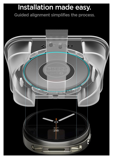 Spigen EZ Fit GLAS.tR Samsung Galaxy Watch 8 40MM Screen Protector 2-Pack afbeelding 3