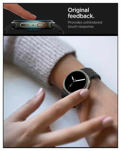 Spigen EZ Fit GLAS.tR Samsung Galaxy Watch 8 40MM Screen Protector 2-Pack afbeelding 6