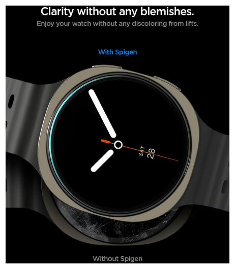 Spigen EZ Fit GLAS.tR Samsung Galaxy Watch 8 40MM Screen Protector 2-Pack afbeelding 7