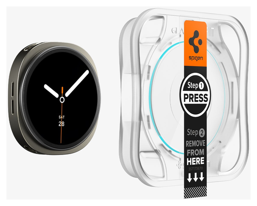 Spigen EZ Fit GLAS.tR Samsung Galaxy Watch 8 40MM Screen Protector 2-Pack afbeelding 10