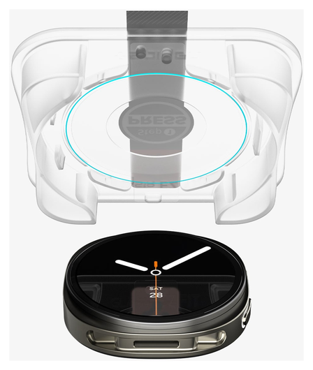 Spigen EZ Fit GLAS.tR Samsung Galaxy Watch 8 40MM Screen Protector 2-Pack afbeelding 11