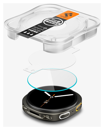 Spigen EZ Fit GLAS.tR Samsung Galaxy Watch 8 40MM Screen Protector 2-Pack afbeelding 2