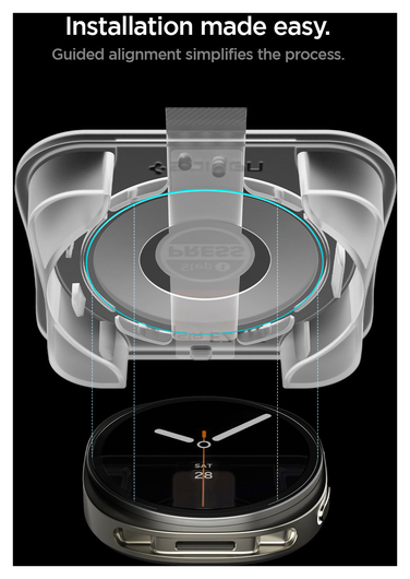 Spigen EZ Fit GLAS.tR Samsung Galaxy Watch 8 40MM Screen Protector 2-Pack afbeelding 4