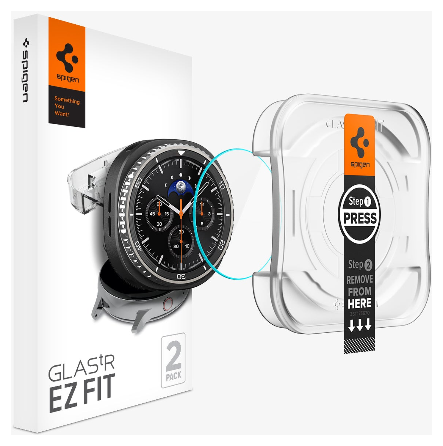 Spigen EZ Fit GLAS.tR Samsung Galaxy Watch 8 Classic Screenprotector 2-Pack afbeelding 1