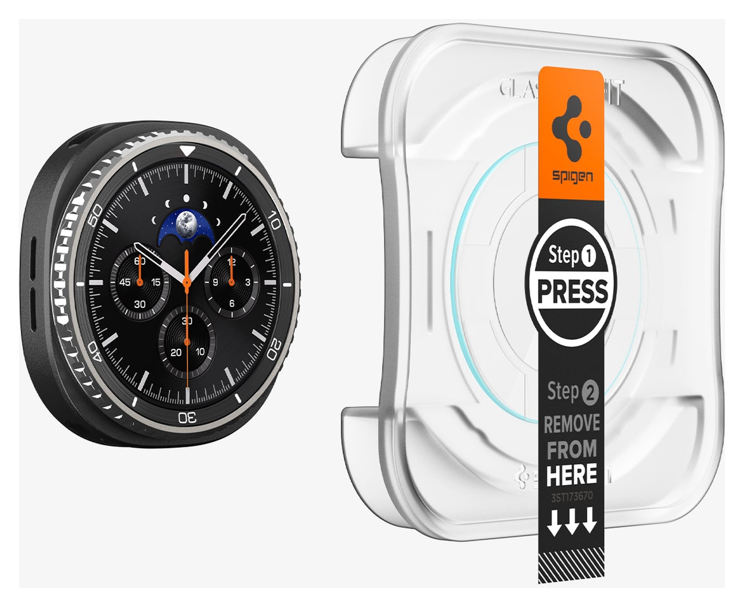 Spigen EZ Fit GLAS.tR Samsung Galaxy Watch 8 Classic Screenprotector 2-Pack afbeelding 10
