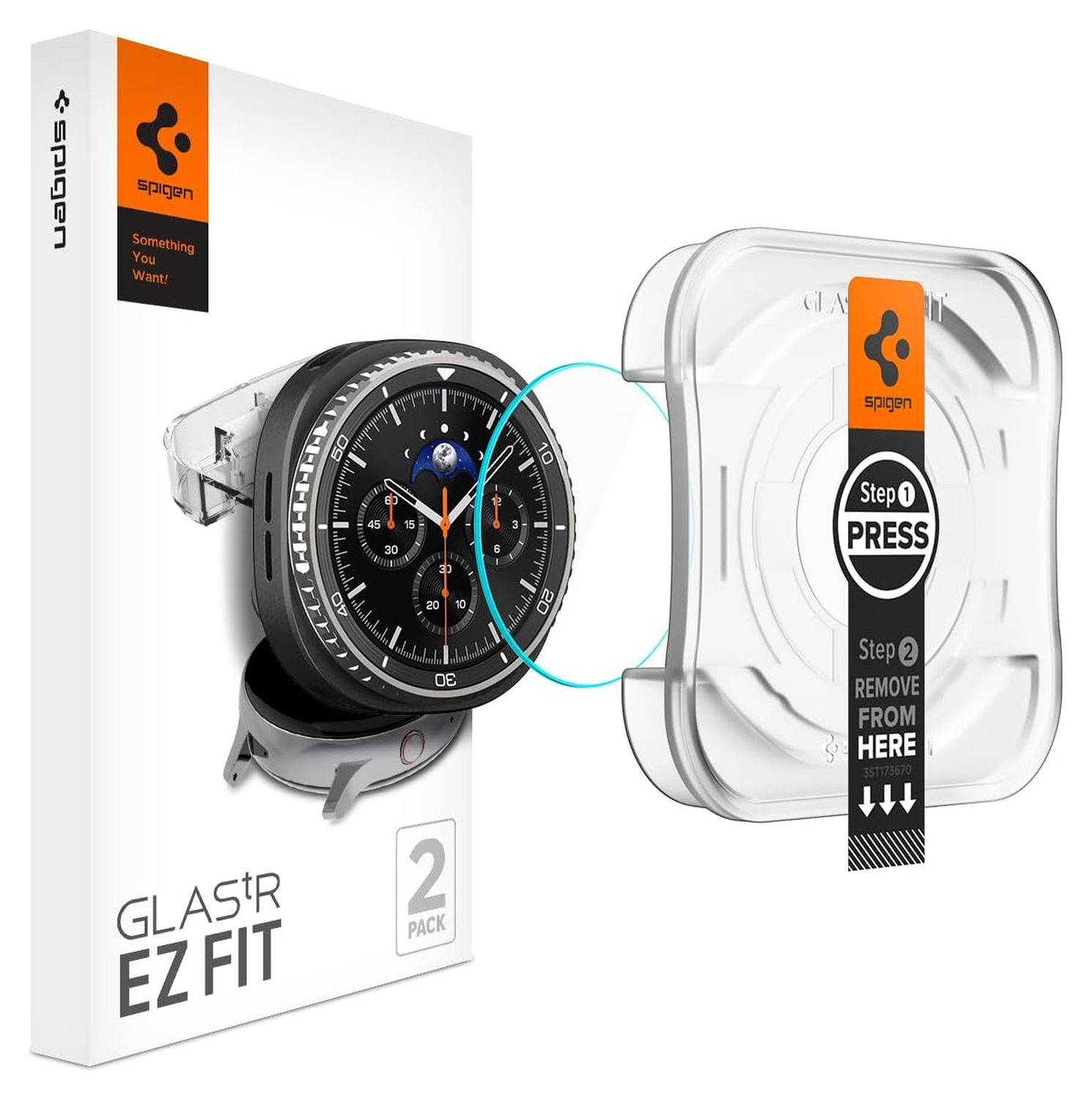 Spigen EZ Fit GLAS.tR - Samsung Galaxy Watch 8 Classic Screen Protector - 2-Pack afbeelding 1