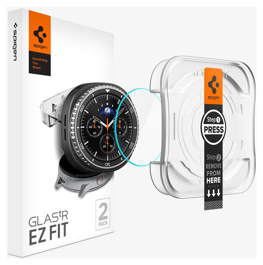 Spigen EZ Fit GLAS.tR Samsung Galaxy Watch 8 Classic Screenprotector 2-Pack afbeelding 1