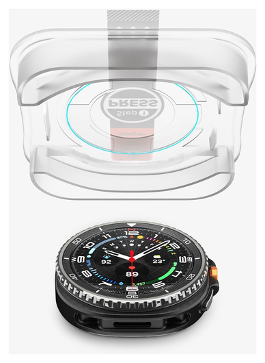 Spigen EZ Fit GLAS.tR Samsung Galaxy Watch 8 Classic Screenprotector 2-Pack afbeelding 11