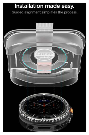 Spigen EZ Fit GLAS.tR Samsung Galaxy Watch 8 Classic Screenprotector 2-Pack afbeelding 3